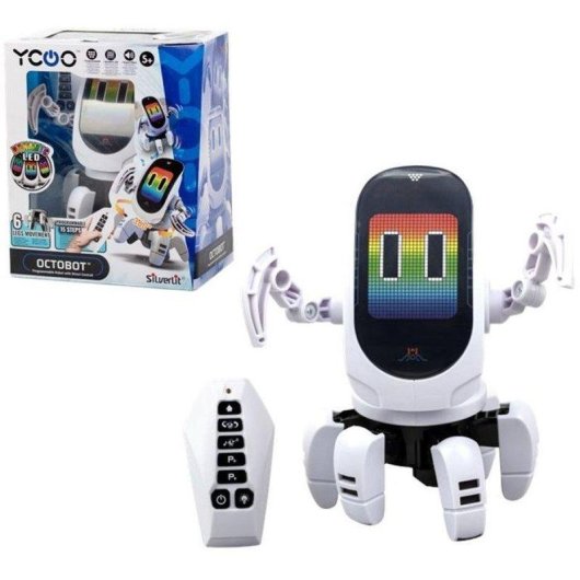 Robot Silverlit Octobot Programable Teledirigido Blanco 15 Funciones LED Multicolor