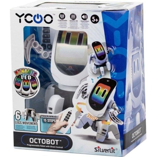 Robot Silverlit Octobot Programable Teledirigido Blanco 15 Funciones LED Multicolor