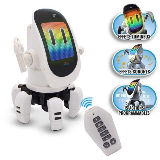 Robot Silverlit Octobot Programable Teledirigido Blanco 15 Funciones LED Multicolor