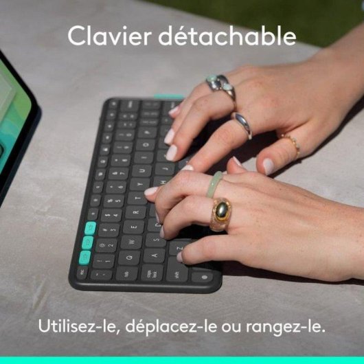 Teclado Bluetooth Logitech Flip Folio QWERTZ Suizo iPad Pro 11"/Air 11" Grafito