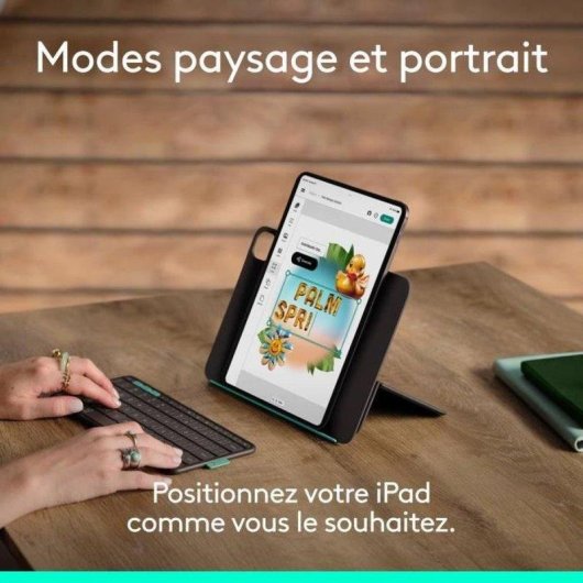 Teclado Bluetooth Logitech Flip Folio QWERTZ Suizo iPad Pro 11"/Air 11" Grafito