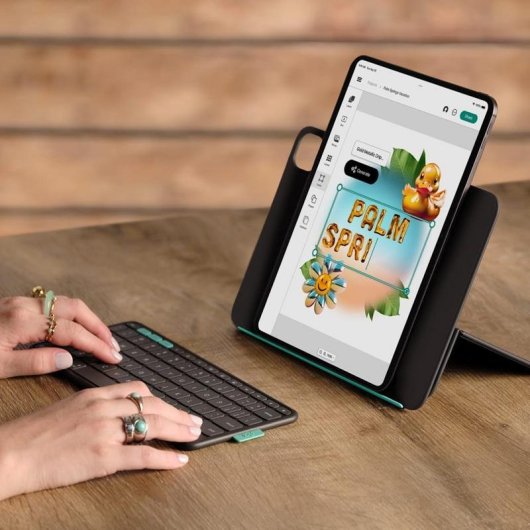 Teclado Bluetooth Logitech Flip Folio QWERTZ Suizo iPad Pro 11"/Air 11" Grafito