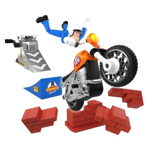Bicicleta Acrobática Bandai Stuntman Stu Nitro Boost com Rampa e Figura