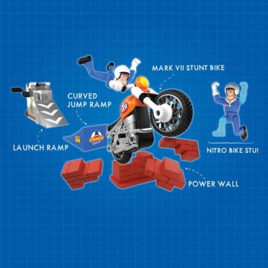 Bicicleta Acrobática Bandai Stuntman Stu Nitro Boost com Rampa e Figura