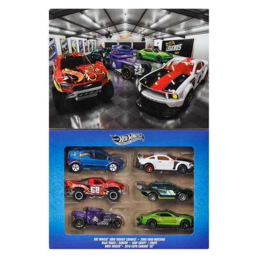 Hot Wheels Legends Multipack 6 Metallfahrzeuge 1:64 Veredeltes Design