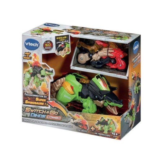 Juguete electrónico VTech Switch & Go Dinos Combo Spinops 2 en 1 con luces y sonidos