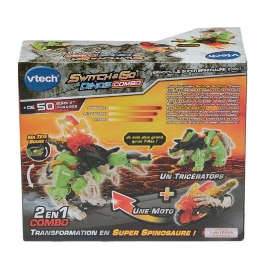 Juguete electrónico VTech Switch & Go Dinos Combo Spinops 2 en 1 con luces y sonidos