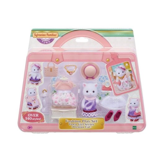 Figura Sylvanian Families Fashion Case Alicia Gatita Persa 350 Combinaciones