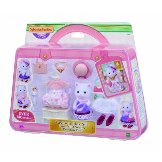 Figura Sylvanian Families Fashion Case Alicia Gatita Persa 350 Combinaciones