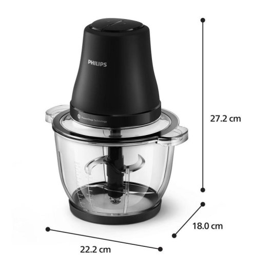 Zerkleinerer Philips Serie 3000 HR1502/00 500 W 2 L Edelstahl 304
