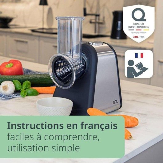 Grattugia elettrica ADE KA1802 200W con 4 inserti inox
