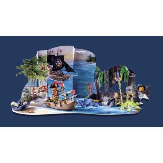 Calendario dell'Avvento Pirati Playmobil 71636 - Barca Fluttuante e Kraken