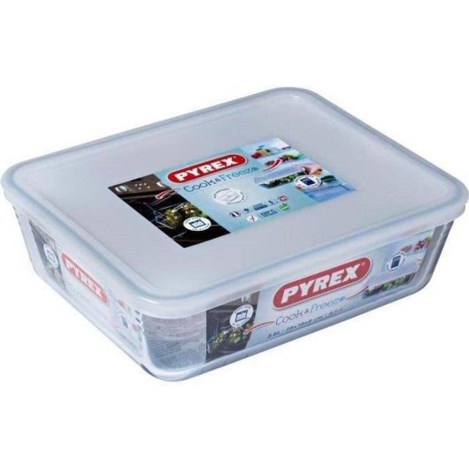 Backform Pyrex Cook & Freeze 2,6 L Borosilikatglas mit luftdichtem Kunststoffdeckel
