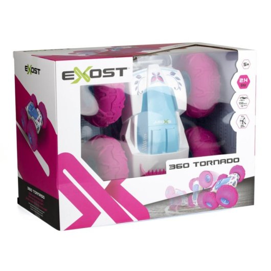 Voiture RC Stunt Exost 360 Tornado 1:10 Rose 2,4 GHz 15 km/h