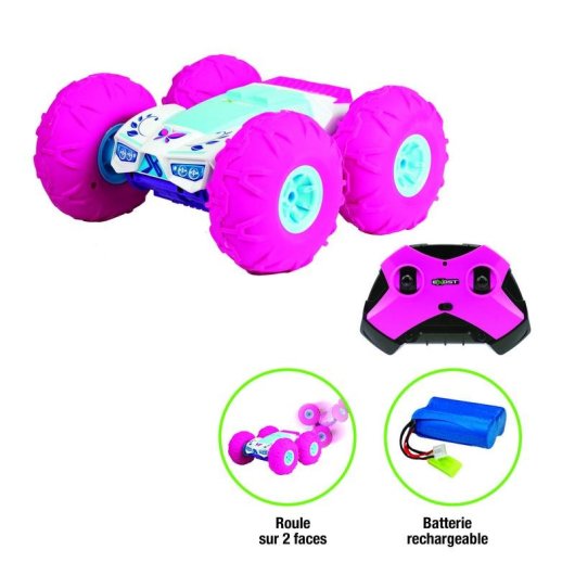 Voiture RC Stunt Exost 360 Tornado 1:10 Rose 2,4 GHz 15 km/h