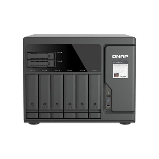 NAS Tour QNAP 8 baies AMD Ryzen 5 16GB DDR5 2,5GbE TVS-h877AX-R5-16G