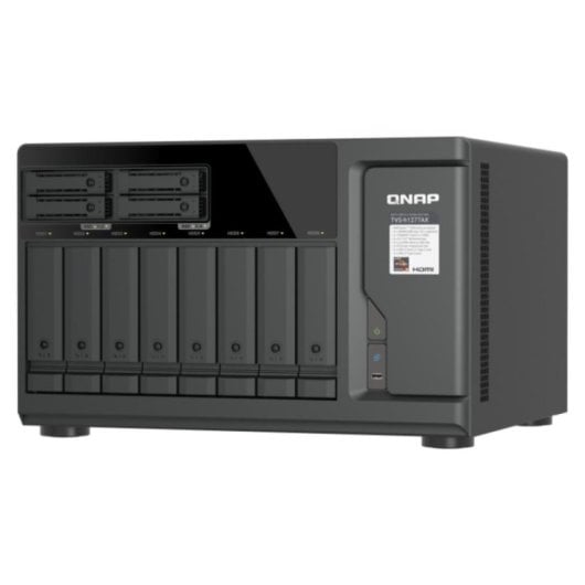 Servidor NAS torre QNAP 12 bahías AMD Ryzen 5 16GB DDR5 2,5GbE QTS Hero