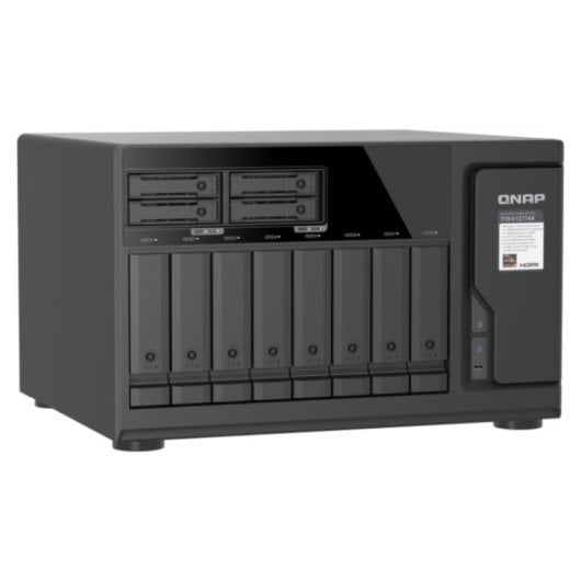 Servidor NAS torre QNAP 12 bahías AMD Ryzen 5 16GB DDR5 2,5GbE QTS Hero