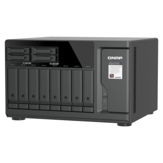 Servidor NAS torre QNAP 12 bahías AMD Ryzen 5 16GB DDR5 2,5GbE QTS Hero