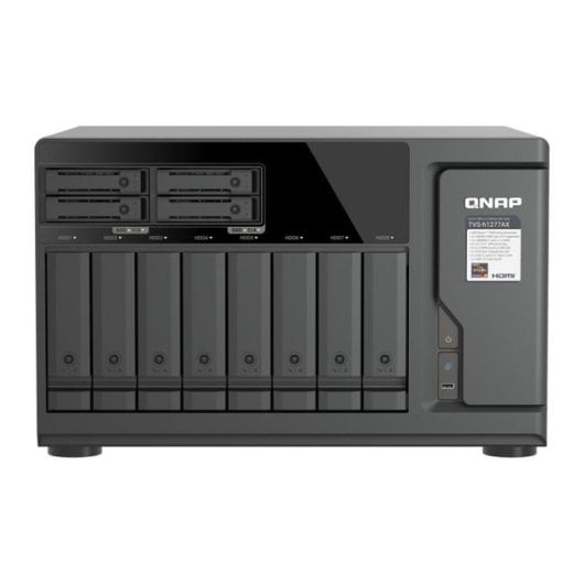 Servidor NAS torre QNAP 12 bahías AMD Ryzen 5 16GB DDR5 2,5GbE QTS Hero