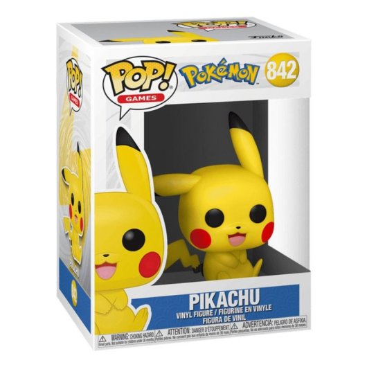 Figurine Funko Pop Pikachu Assis #842 7,6 cm Boîte Vitrine Pokémon