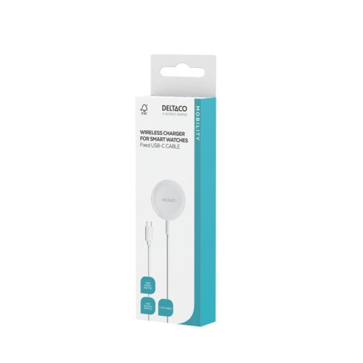 Chargeur Smartwatch Deltaco AWC-103 USB 1 m Compatible Apple Samsung