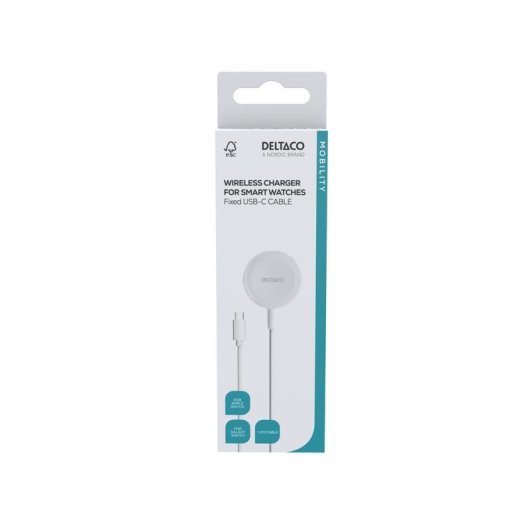 Chargeur Smartwatch Deltaco AWC-103 USB 1 m Compatible Apple Samsung