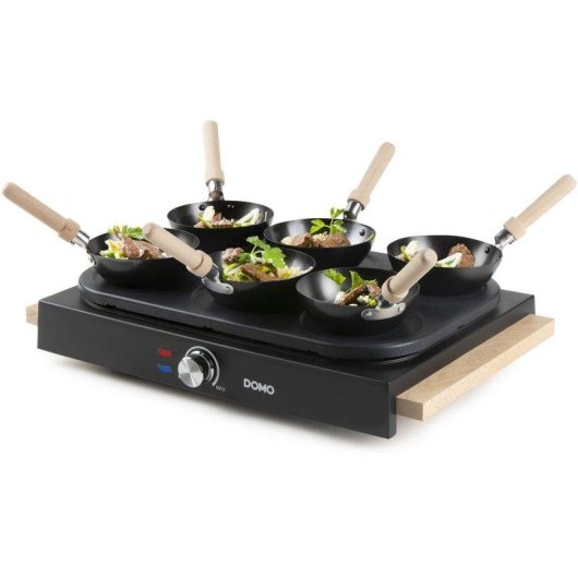 Domo Do8719w Set Wok Party 2 in 1 6 Personen 1000W