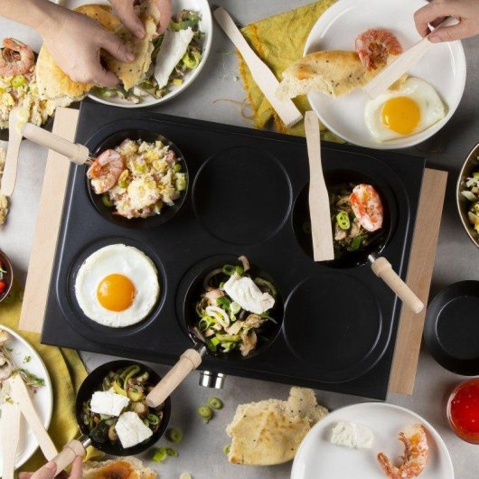 Domo Do8719w Set Wok Party 2 in 1 6 Personen 1000W