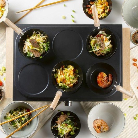 Domo Do8719w Set Wok Party 2 in 1 6 Personen 1000W