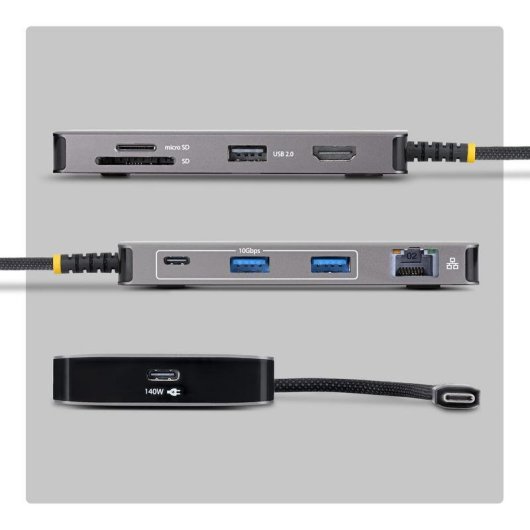 Docking station StarTech 305B-USBC-MULTIPORT USB-C HDMI 4K 140W Ethernet SD Gris