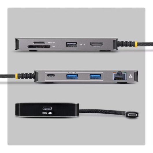 Docking station StarTech 305B-USBC-MULTIPORT USB-C HDMI 4K 140W Ethernet SD Gris