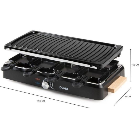 Raclette Domo DO9262G 8 persone 1400W pietra naturale griglia antiaderente