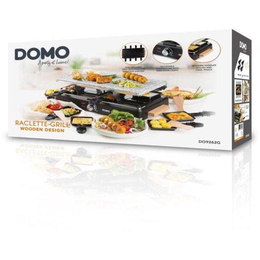 Raclette Domo DO9262G 8 persone 1400W pietra naturale griglia antiaderente
