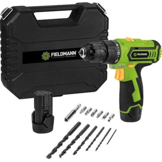 Taladro Atornillador Inalámbrico Fieldmann FDV 10252-A 12V 2 Baterías Li-ion 1,3 Ah
