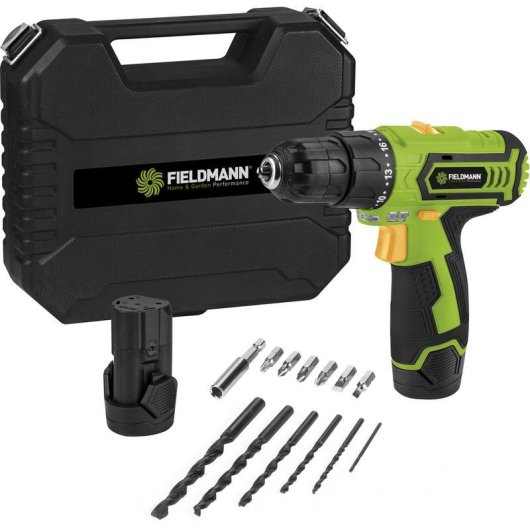 Taladro Atornillador Inalámbrico Fieldmann FDV 10252-A 12V 2 Baterías Li-ion 1,3 Ah