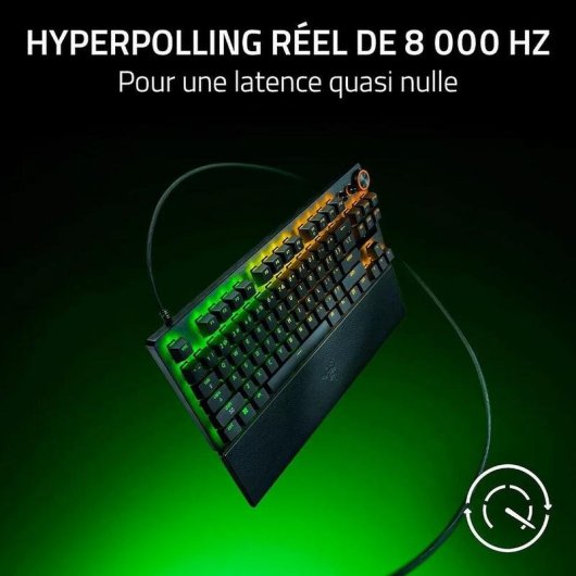 Teclado Razer Huntsman V3 Pro Tenkeyless mecánico con switches ópticos y RGB AZERTY francés