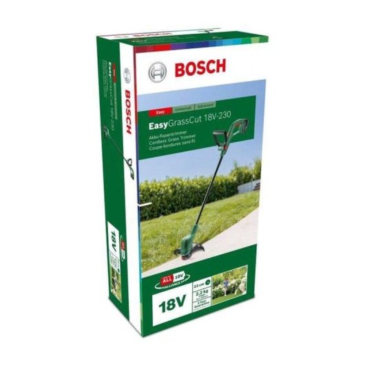 Akku-Rasenkantenschneider Bosch Easygrasscut 18V-230 23 cm, halbautomatische Schnurführung, EdgeSimple, 2.0Ah-Akku