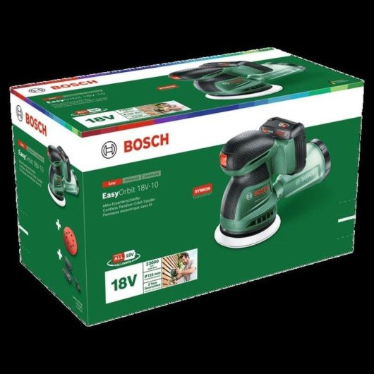 Lixadeira excêntrica Bosch EasyOrbit 18V-10 125 mm 23.000 osc/min sem fios