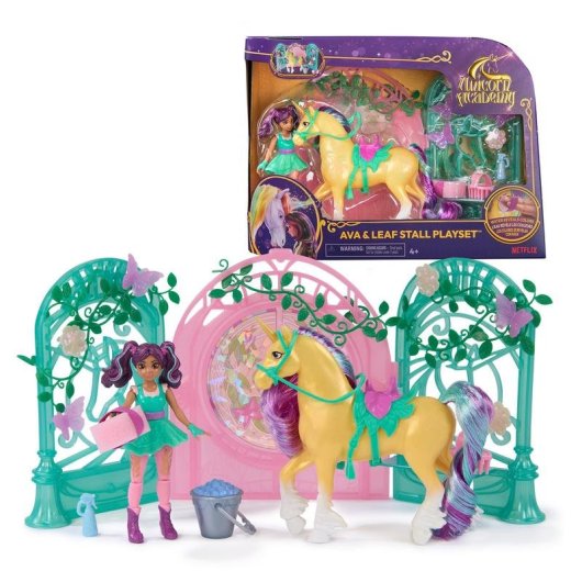 Set de juguetes Spin Master Unicorn Academy Ava & Leaf con unicornio de cambio de color 13 cm