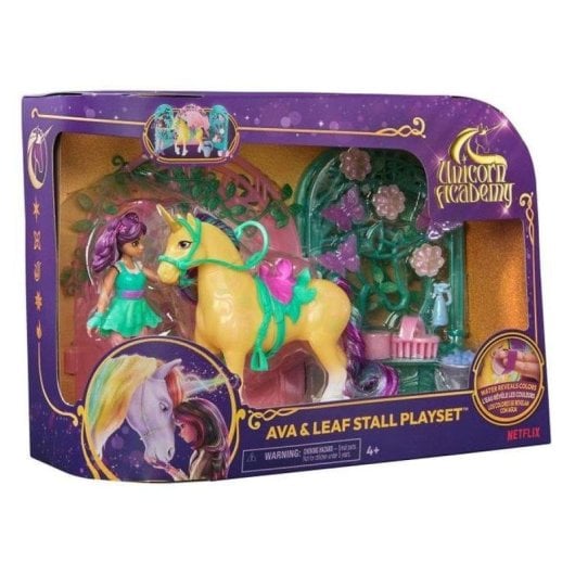 Set de juguetes Spin Master Unicorn Academy Ava & Leaf con unicornio de cambio de color 13 cm