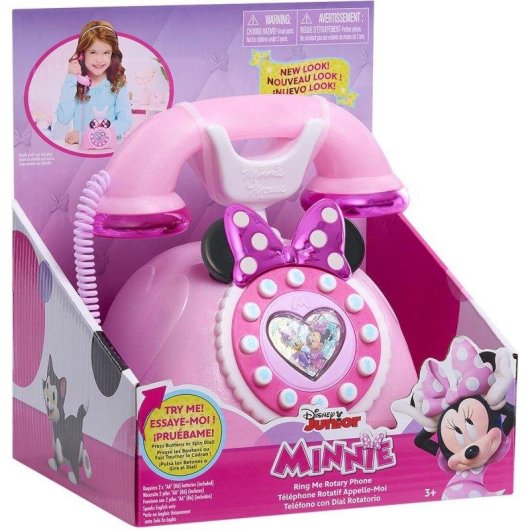 Telefone de brinquedo retro Just Play Minnie Mouse Disney Junior luzes sons