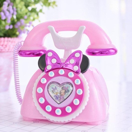 Telefone de brinquedo retro Just Play Minnie Mouse Disney Junior luzes sons