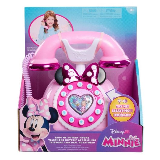 Telefone de brinquedo retro Just Play Minnie Mouse Disney Junior luzes sons