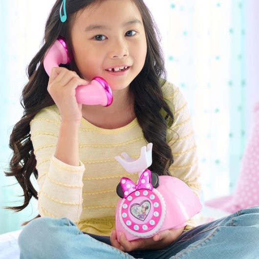 Telefone de brinquedo retro Just Play Minnie Mouse Disney Junior luzes sons