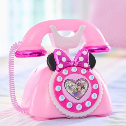 Telefone de brinquedo retro Just Play Minnie Mouse Disney Junior luzes sons
