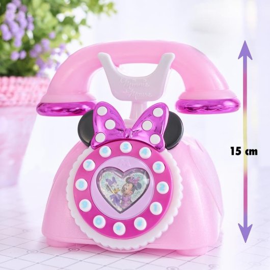 Telefone de brinquedo retro Just Play Minnie Mouse Disney Junior luzes sons