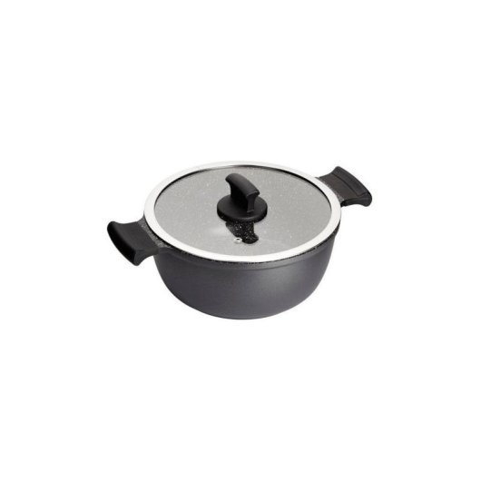 Kasserolle Inoxibar Absolut Black 28 cm Aluminium Antihaft Steinoptik