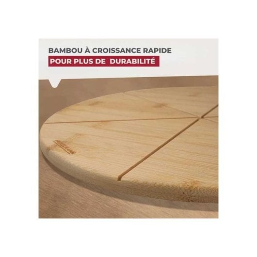 Juego De 2 Tablas Redondas Para Cortar Y Servir Pizza Fackelmann, Bambú Fsc, 32 Cm De Diámetro, 1,2 Cm De Grosor