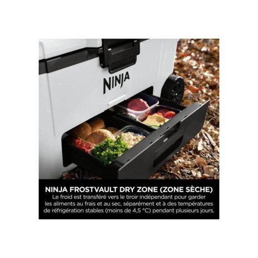 Ninja Frostvault Fb265euukwh Caja Térmica Rodante 61 L Zona Seca Sin Electricidad, Color Cloud White, Ruedas Todoterreno Y Tapa Con Cierre